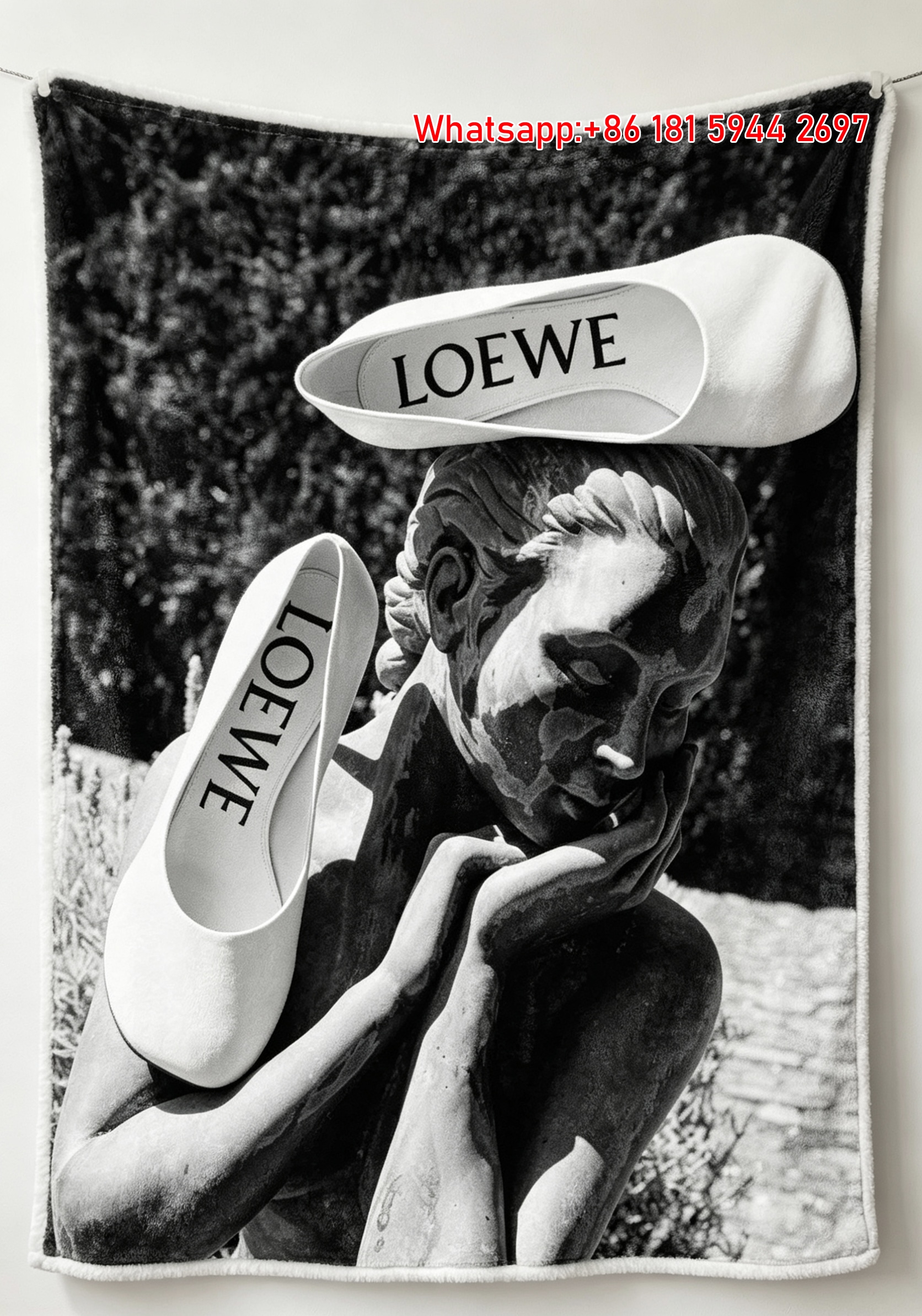 LOEWE Botanical Print Flannel Throw Blanket for Sofa L136